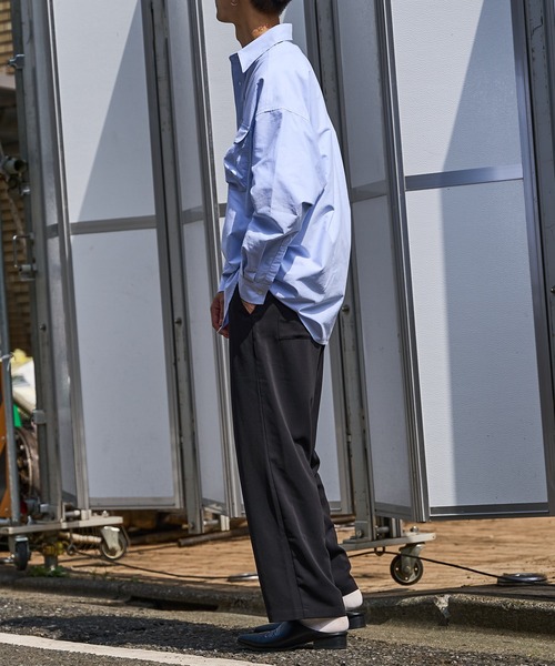 PUBLUX（パブリュクス）の「【PUBLUX/パブリュクス】サテンイージーワイドスラックスパンツ（スラックス・メンズ・ブラウン/ブラック・マルチサイズ）」の10枚目の写真