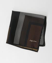 green label relaxing | ＜LUIGI&SONS（ルイージ＆サンズ）＞シルク ジオメトリック ポケットチーフ(ハンカチ/ハンドタオル)