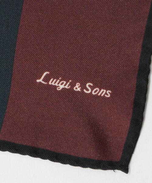 green label relaxing（グリーンレーベルリラクシング）の「＜LUIGI&SONS（ルイージ＆サンズ）＞シルク ジオメトリック ポケットチーフ（ハンカチ/ハンドタオル・メンズ・ブラック/ネイビー・FREE）」の7枚目の写真