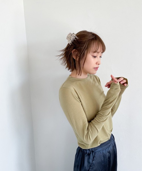 fukuu(フクウ)の「とろけちゃう肌触りハイネックインナートップス(その他トップス・レディース・ライム/ベージュ・S/M)」の2枚目の写真