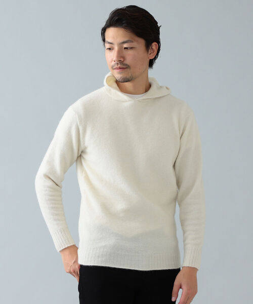 BRILLA per il gusto（ブリッラペルイルグースト）の「FILIPPO DE LAURENTIS / 別注 アルパカ プルオーバー フーディー（パーカー・メンズ・ブラック/オフホワイト・44/46/48/50）」の2枚目の写真