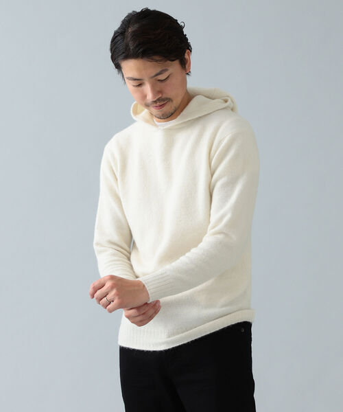 BRILLA per il gusto（ブリッラペルイルグースト）の「FILIPPO DE LAURENTIS / 別注 アルパカ プルオーバー フーディー（パーカー・メンズ・ブラック/オフホワイト・44/46/48/50）」の5枚目の写真