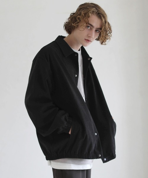 ETELIO（エテリオ）の「コーデュロイ ツイル ボリュームシルエット コーチジャケット（ブルゾン・メンズ・ブラック/ワイン/ブルー/チャコール・L/S/M）」の2枚目の写真