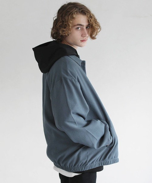 ETELIO（エテリオ）の「コーデュロイ ツイル ボリュームシルエット コーチジャケット（ブルゾン・メンズ・ブラック/ワイン/ブルー/チャコール・L/S/M）」の12枚目の写真