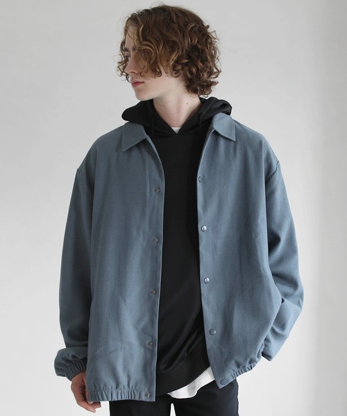 ETELIO（エテリオ）の「コーデュロイ ツイル ボリュームシルエット コーチジャケット（ブルゾン・メンズ・ブラック/ワイン/ブルー/チャコール・L/S/M）」の11枚目の写真