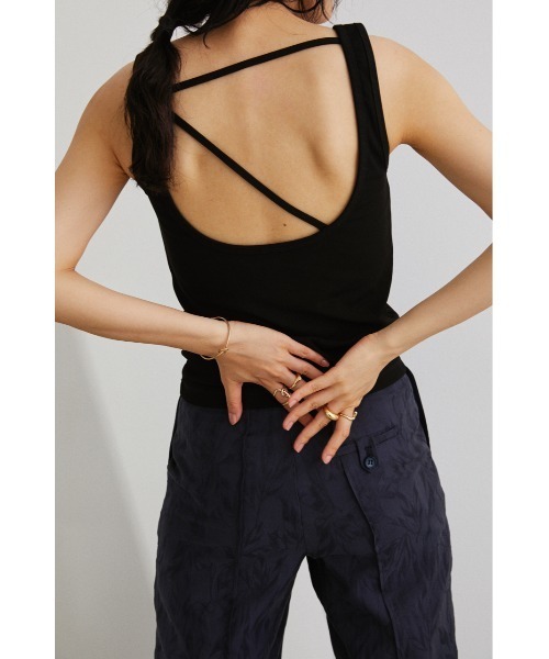 STYLEMIXER(スタイルミキサー)の「カップ付きストリングタンク(タンクトップ・レディース・ブラック/ベージュ/グレー/アイボリー・SMALL/MEDIUM)」の9枚目の写真