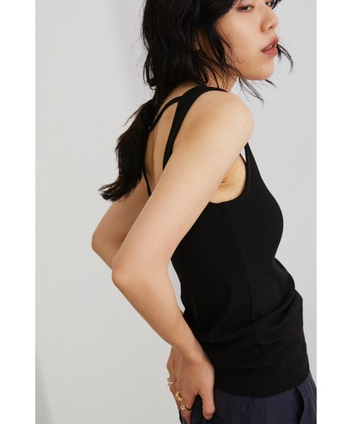 STYLEMIXER(スタイルミキサー)の「カップ付きストリングタンク(タンクトップ・レディース・ブラック/ベージュ/グレー/アイボリー・SMALL/MEDIUM)」の11枚目の写真