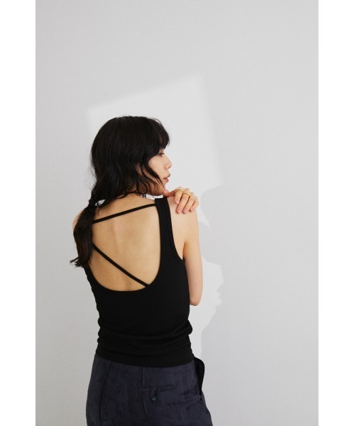 STYLEMIXER(スタイルミキサー)の「カップ付きストリングタンク(タンクトップ・レディース・ブラック/ベージュ/グレー/アイボリー・SMALL/MEDIUM)」の12枚目の写真