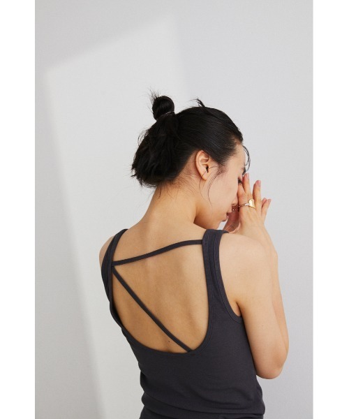 STYLEMIXER(スタイルミキサー)の「カップ付きストリングタンク(タンクトップ・レディース・ブラック/ベージュ/グレー/アイボリー・SMALL/MEDIUM)」の18枚目の写真