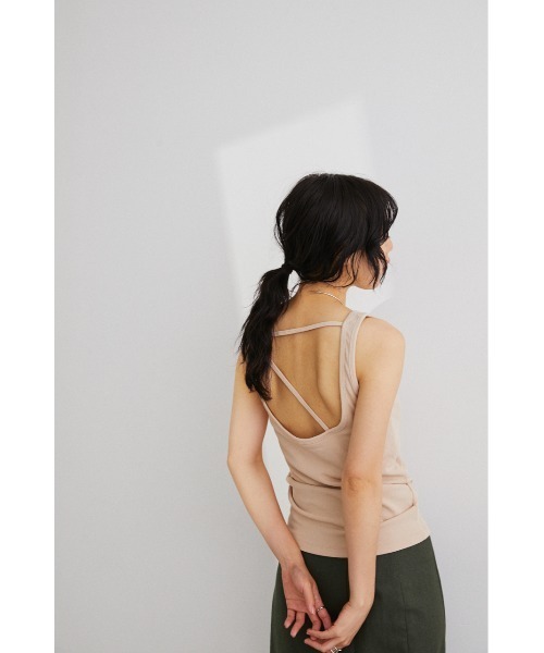 STYLEMIXER(スタイルミキサー)の「カップ付きストリングタンク(タンクトップ・レディース・ブラック/ベージュ/グレー/アイボリー・SMALL/MEDIUM)」の7枚目の写真