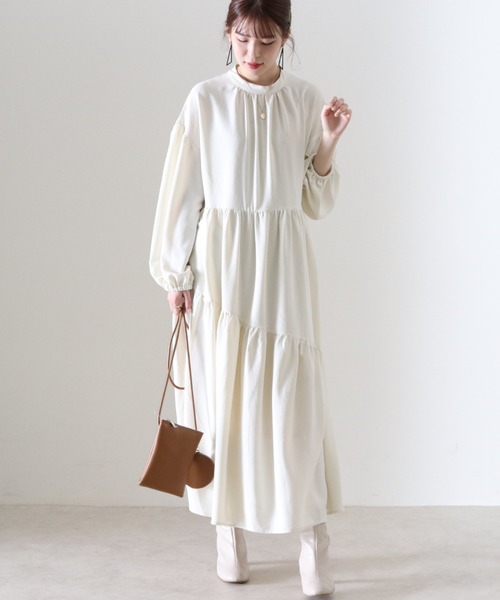 Cheek(チーク)の「ジャガードビスチェSETギャザーワンピース(ワンピース・レディース・アイボリー/ブラック/キャメル・FREE)」の7枚目の写真