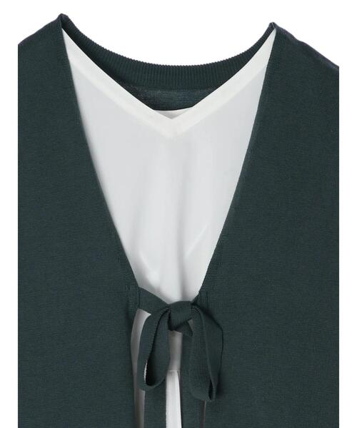 Green　Parks（グリーンパークス）の「SET2点 エプロン風ベスト+ブラウス＊（シャツ/ブラウス・レディース・ブラック/グリーン/モカ・FREE）」の18枚目の写真