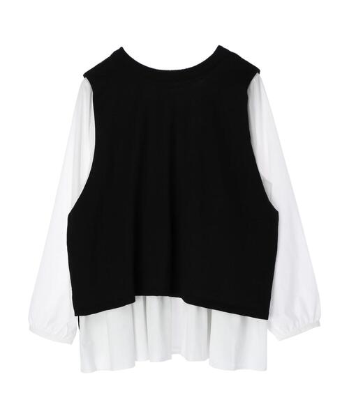 Green　Parks（グリーンパークス）の「SET2点 エプロン風ベスト+ブラウス＊（シャツ/ブラウス・レディース・ブラック/グリーン/モカ・FREE）」の20枚目の写真