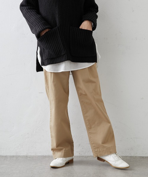 PUAL CE CIN（ピュアルセシン）の「JAPAN MADEストレッチストレートパンツ（その他パンツ・レディース・ブラック/ベージュ/カーキ/ライトベージュ・FREE）」の3枚目の写真