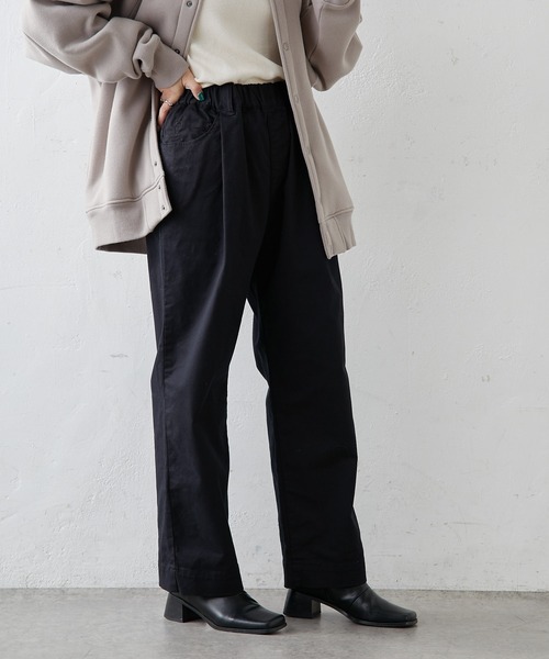 PUAL CE CIN（ピュアルセシン）の「JAPAN MADEストレッチストレートパンツ（その他パンツ・レディース・ブラック/ベージュ/カーキ/ライトベージュ・FREE）」の2枚目の写真