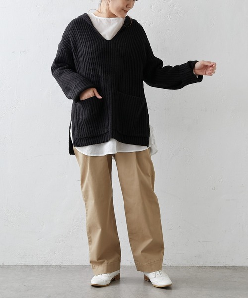 PUAL CE CIN（ピュアルセシン）の「JAPAN MADEストレッチストレートパンツ（その他パンツ・レディース・ブラック/ベージュ/カーキ/ライトベージュ・FREE）」の10枚目の写真