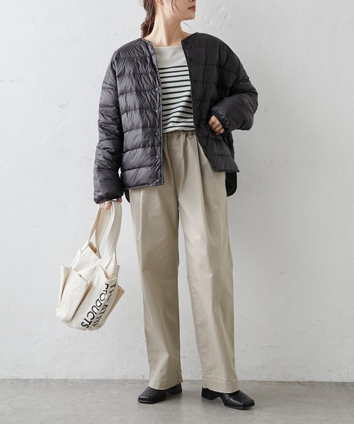 PUAL CE CIN（ピュアルセシン）の「JAPAN MADEストレッチストレートパンツ（その他パンツ・レディース・ブラック/ベージュ/カーキ/ライトベージュ・FREE）」の5枚目の写真