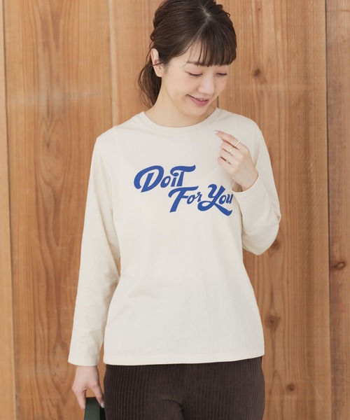 URBAN RESEARCH Sonny Label（アーバンリサーチサニーレーベル）の「ロゴプリントロングTシャツ（Tシャツ/カットソー・レディース・オフホワイト/スミクロ/ベージュ・FREE）」の10枚目の写真