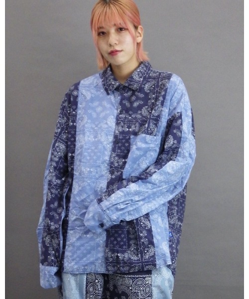 VIBGYOR（ヴィブジョー）の「【Re:one】-NINE NUTS-  Bandana switching L/S shirt(MA)（シャツ/ブラウス・メンズ・ブラック/ネイビー・FREE）」の2枚目の写真