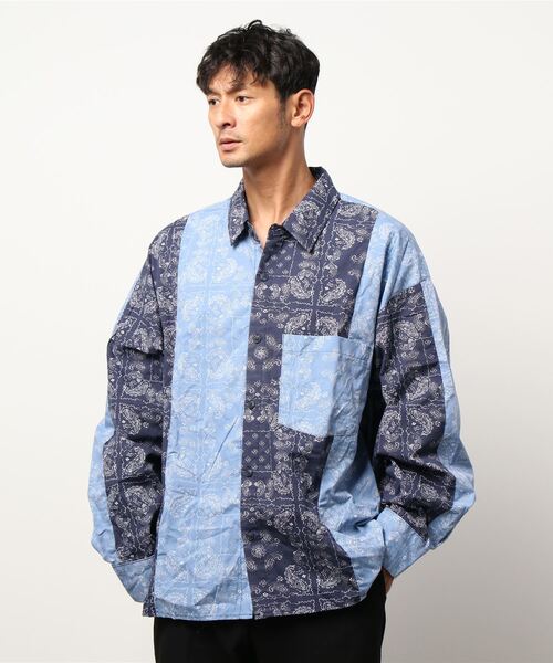 VIBGYOR（ヴィブジョー）の「【Re:one】-NINE NUTS-  Bandana switching L/S shirt(MA)（シャツ/ブラウス・メンズ・ブラック/ネイビー・FREE）」の6枚目の写真