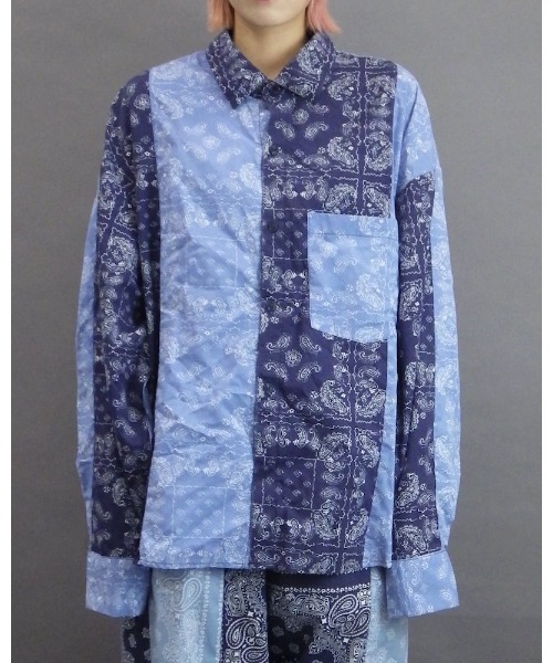 VIBGYOR（ヴィブジョー）の「【Re:one】-NINE NUTS-  Bandana switching L/S shirt(MA)（シャツ/ブラウス・メンズ・ブラック/ネイビー・FREE）」の12枚目の写真