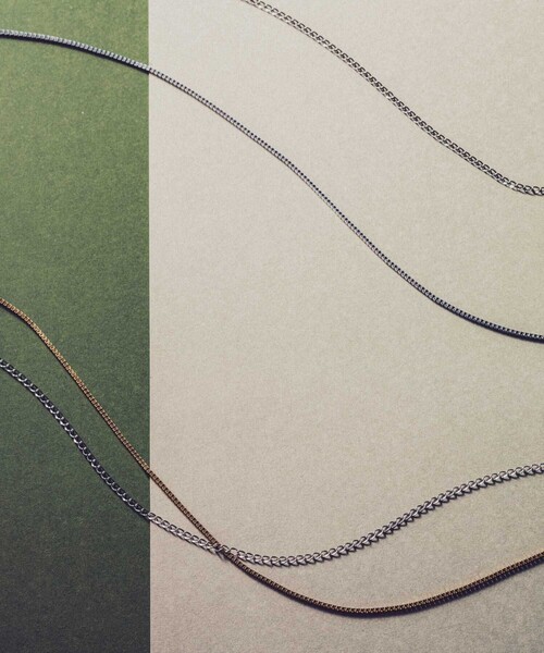 and cloud（アンドクラウド）の「Curb Chain/Venetian Chain Set Necklace（ネックレス・レディース・ゴールド系その他/ブラック系その他・FREE）」の2枚目の写真