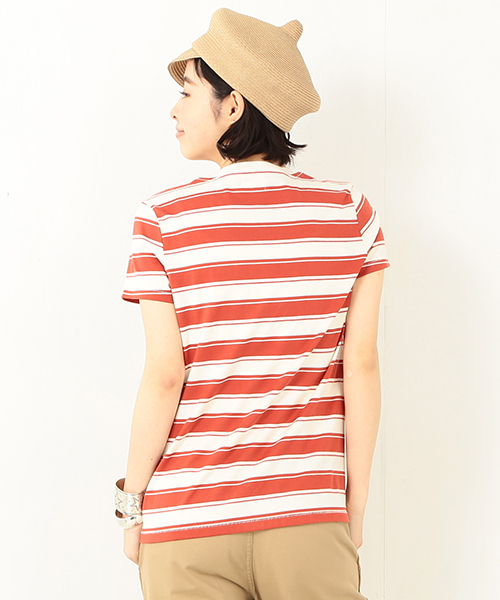 M.Nii（エムニーイ）の「M.Nii / Malibu Stripe-T（Tシャツ/カットソー・レディース・ブラック/レッド・ONE SIZE）」の6枚目の写真