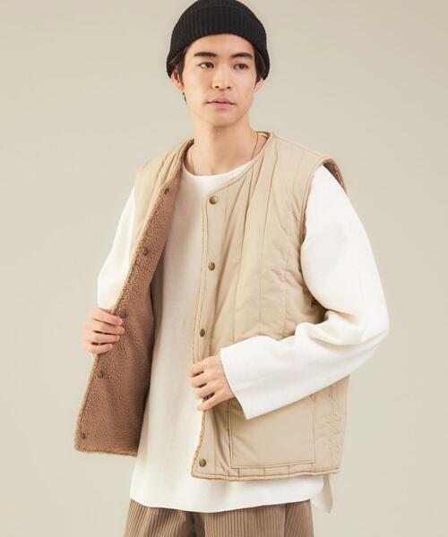 green label relaxing（グリーンレーベルリラクシング）の「＜GLR/ lab＞リバーシブル ベスト（ベスト・メンズ・ベージュ/ネイビー・S/M/L/XL）」の16枚目の写真