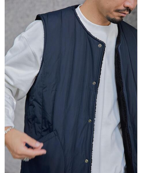 green label relaxing（グリーンレーベルリラクシング）の「＜GLR/ lab＞リバーシブル ベスト（ベスト・メンズ・ベージュ/ネイビー・S/M/L/XL）」の8枚目の写真