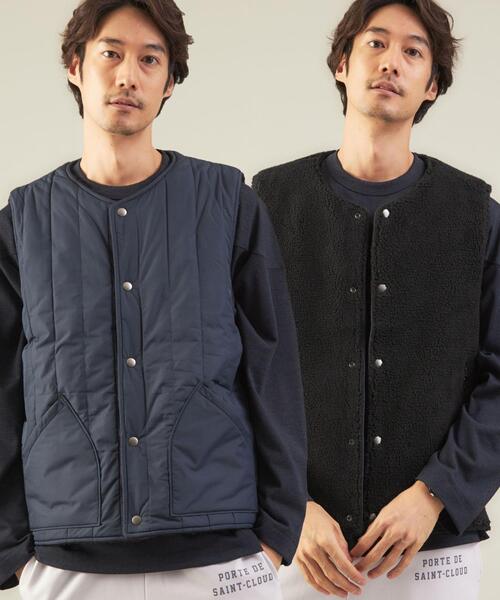 green label relaxing（グリーンレーベルリラクシング）の「＜GLR/ lab＞リバーシブル ベスト（ベスト・メンズ・ベージュ/ネイビー・S/M/L/XL）」の13枚目の写真