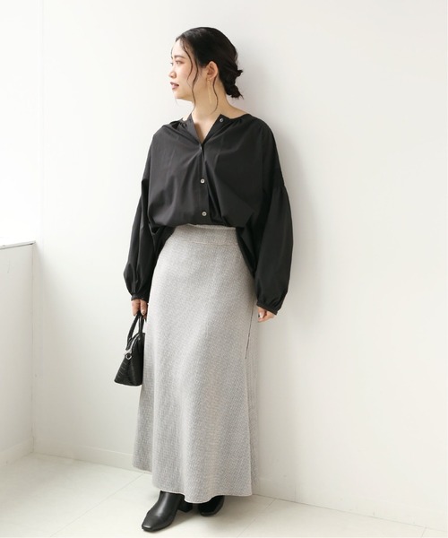 Simplicite（サンプリシテ）の「2WAYシャーリングチュニックシャツ◆（シャツ/ブラウス・レディース・ブラック/グリーン・FREE）」の5枚目の写真