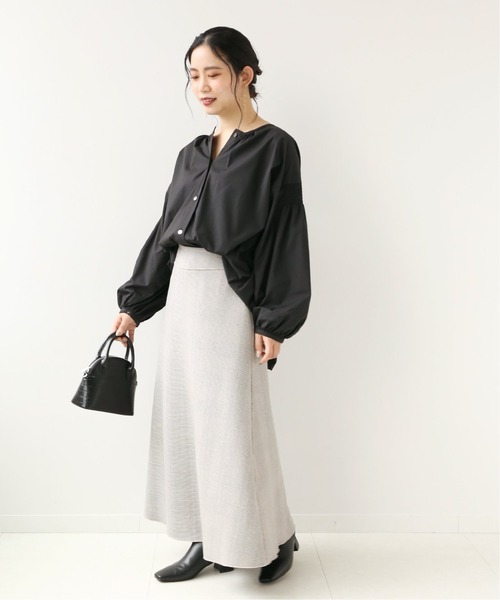 Simplicite（サンプリシテ）の「2WAYシャーリングチュニックシャツ◆（シャツ/ブラウス・レディース・ブラック/グリーン・FREE）」の15枚目の写真