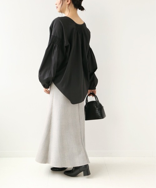 Simplicite（サンプリシテ）の「2WAYシャーリングチュニックシャツ◆（シャツ/ブラウス・レディース・ブラック/グリーン・FREE）」の8枚目の写真