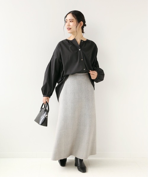 Simplicite（サンプリシテ）の「2WAYシャーリングチュニックシャツ◆（シャツ/ブラウス・レディース・ブラック/グリーン・FREE）」の13枚目の写真