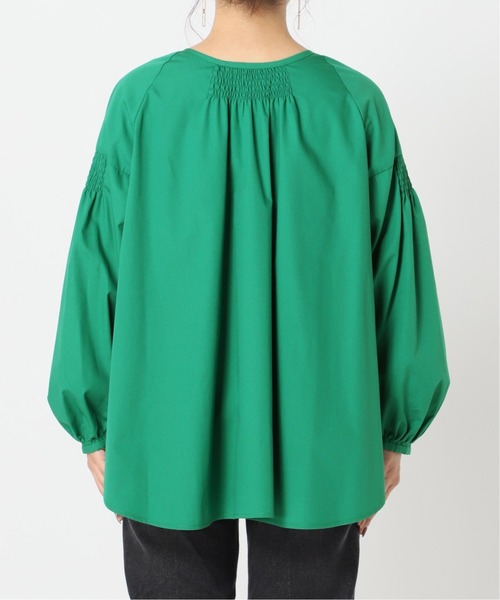 Simplicite（サンプリシテ）の「2WAYシャーリングチュニックシャツ◆（シャツ/ブラウス・レディース・ブラック/グリーン・FREE）」の14枚目の写真