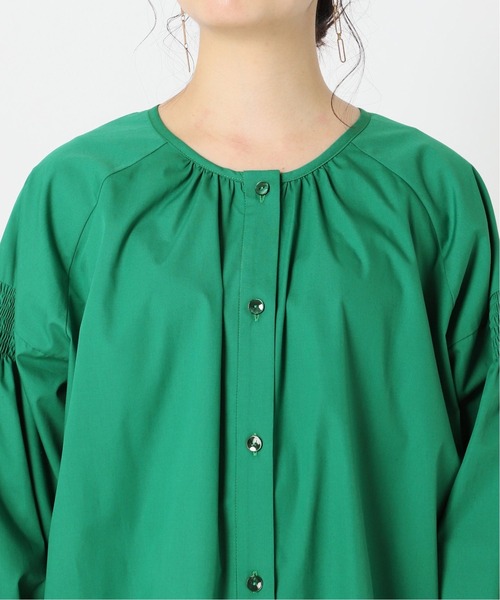 Simplicite（サンプリシテ）の「2WAYシャーリングチュニックシャツ◆（シャツ/ブラウス・レディース・ブラック/グリーン・FREE）」の19枚目の写真