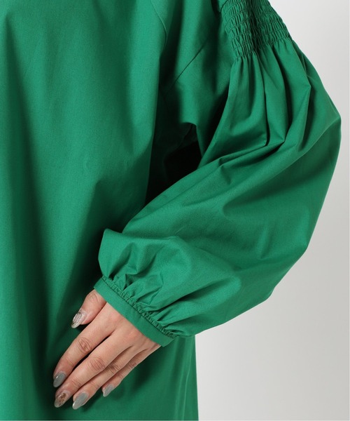 Simplicite（サンプリシテ）の「2WAYシャーリングチュニックシャツ◆（シャツ/ブラウス・レディース・ブラック/グリーン・FREE）」の12枚目の写真