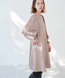 フハクコンビ袖ボリュームミニワンピース