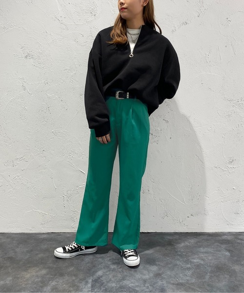 apres jour mignon(アプレジュールミニョン)の「ハーフジップスウェット【ZOZOTOWN限定アイテム】(スウェット・レディース・ナチュラル/グリーン/ブラック・X-LARGE/フリー)」の9枚目の写真