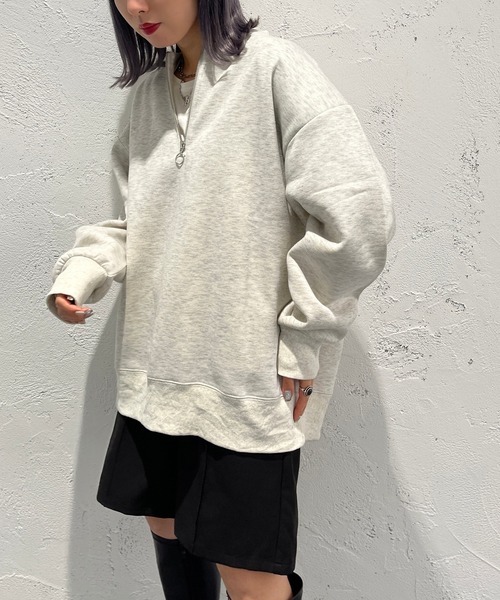 apres jour mignon(アプレジュールミニョン)の「ハーフジップスウェット【ZOZOTOWN限定アイテム】(スウェット・レディース・ナチュラル/グリーン/ブラック・X-LARGE/フリー)」の12枚目の写真