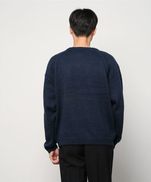 BAMBOO SHOOTS（バンブーシュート）の「BAMBOO SHOOTS/バンブーシュート　INDIGO CREWNECK SWEATER インディゴクルーネックセーター（ニット/セーター・メンズ・ネイビー/ブラック・X-LARGE/LARGE）」の4枚目の写真