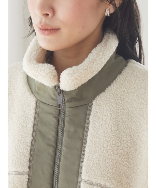 Green　Parks（グリーンパークス）の「ボアショートブルゾン＊（ブルゾン・レディース・アイボリー/キャメル/チャコールグレー・FREE）」の10枚目の写真