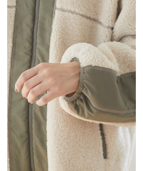 Green　Parks（グリーンパークス）の「ボアショートブルゾン＊（ブルゾン・レディース・アイボリー/キャメル/チャコールグレー・FREE）」の11枚目の写真