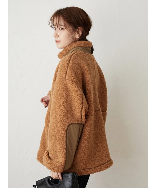 Green　Parks（グリーンパークス）の「ボアショートブルゾン＊（ブルゾン・レディース・アイボリー/キャメル/チャコールグレー・FREE）」の13枚目の写真