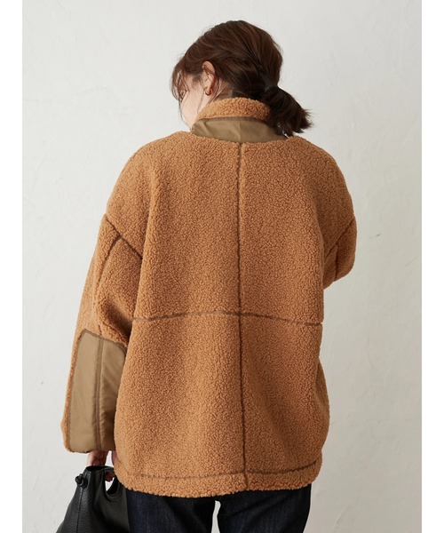 Green　Parks（グリーンパークス）の「ボアショートブルゾン＊（ブルゾン・レディース・アイボリー/キャメル/チャコールグレー・FREE）」の14枚目の写真