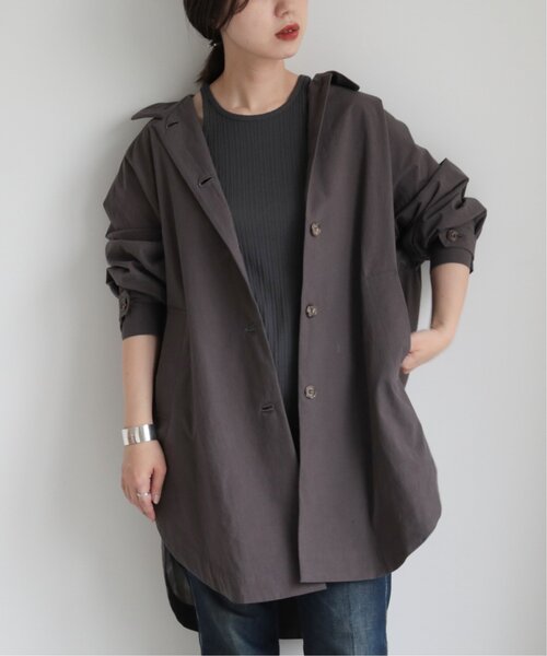 MJUKA.（ミューカ）の「ORIHIMEDAKI DYEING WIDE SHILHOUETTE COAT（その他アウター・レディース・ベージュ/ブラウン・FREE）」の2枚目の写真