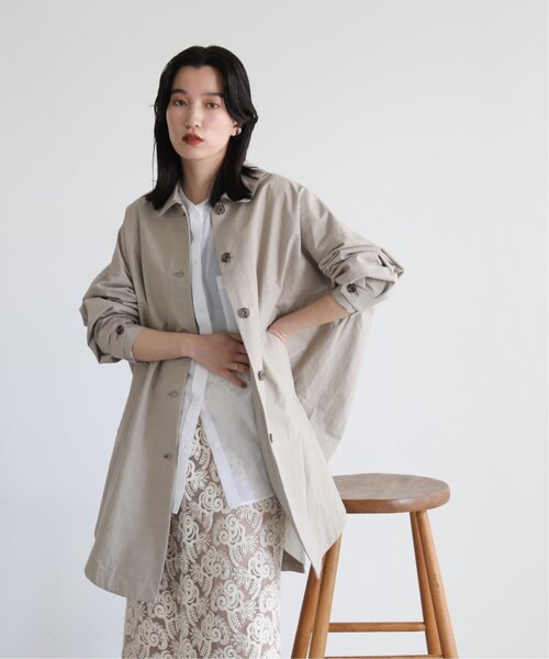 MJUKA.（ミューカ）の「ORIHIMEDAKI DYEING WIDE SHILHOUETTE COAT（その他アウター・レディース・ベージュ/ブラウン・FREE）」の3枚目の写真