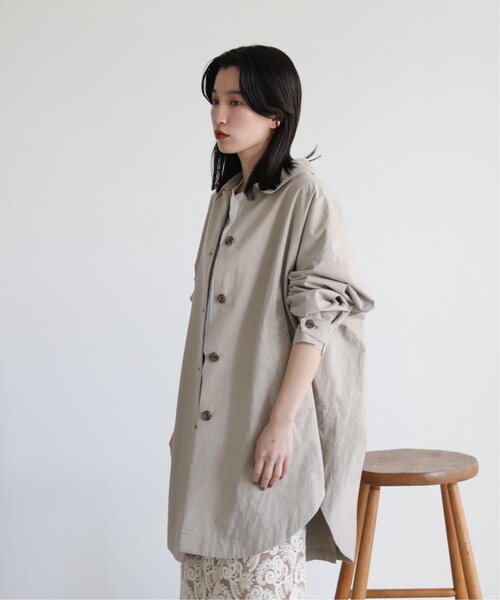 MJUKA.（ミューカ）の「ORIHIMEDAKI DYEING WIDE SHILHOUETTE COAT（その他アウター・レディース・ベージュ/ブラウン・FREE）」の4枚目の写真