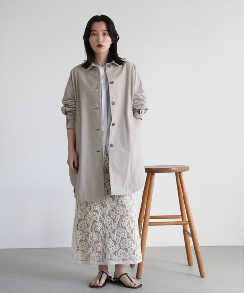 MJUKA.（ミューカ）の「ORIHIMEDAKI DYEING WIDE SHILHOUETTE COAT（その他アウター・レディース・ベージュ/ブラウン・FREE）」の6枚目の写真