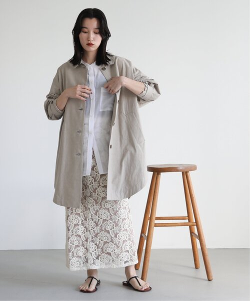 MJUKA.（ミューカ）の「ORIHIMEDAKI DYEING WIDE SHILHOUETTE COAT（その他アウター・レディース・ベージュ/ブラウン・FREE）」の7枚目の写真